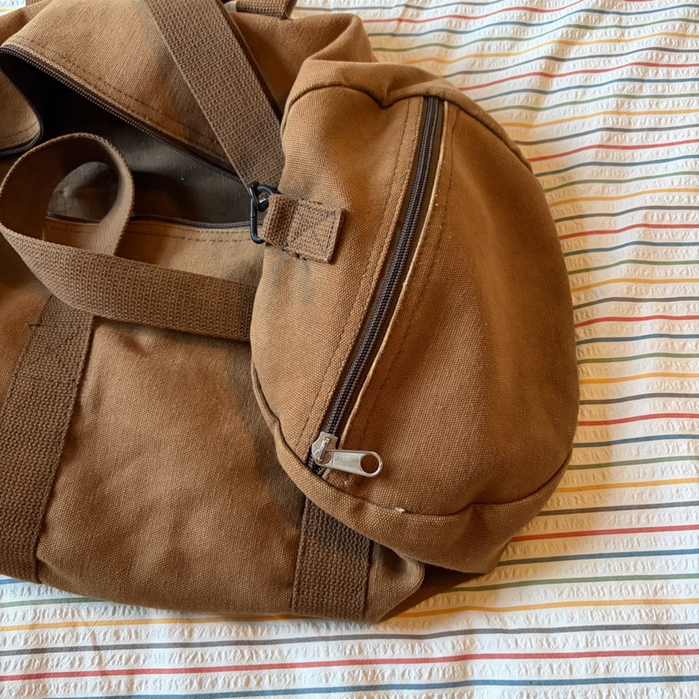 Rothco Heavy-Duty Canvas Shoulder Duffle Bag, Brown - Picture 3 of 4